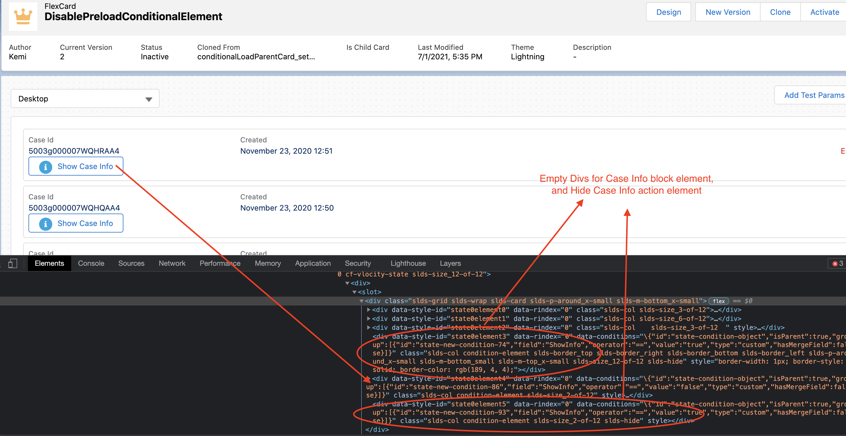 Disable Preload Conditional Elements FlexCard Code