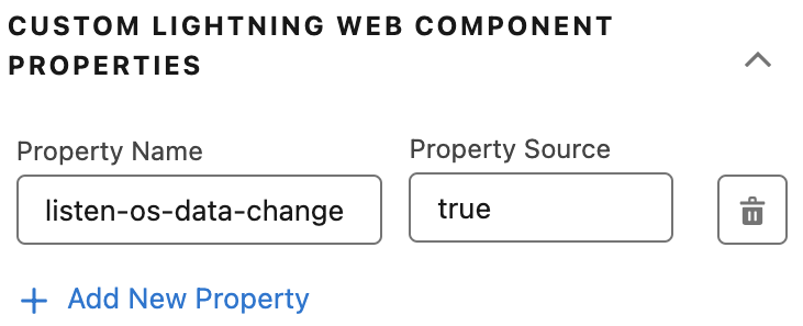 Example parent-data property name and records property configuration.