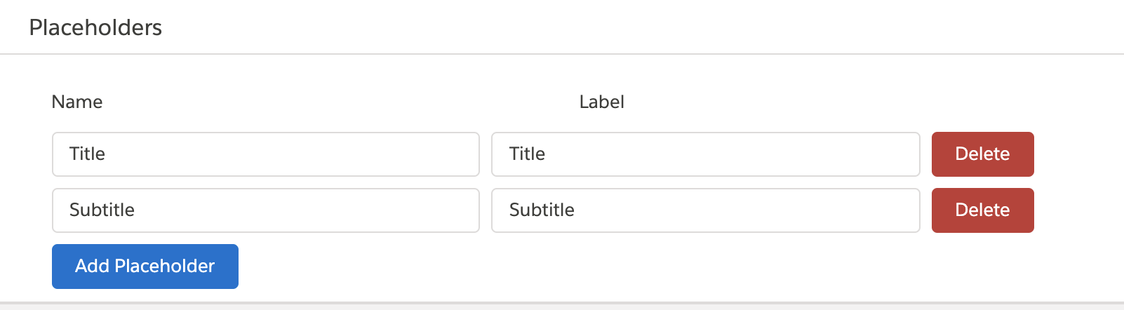 Placeholders