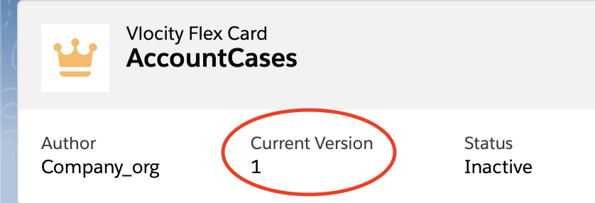 Original version of a FlexCard