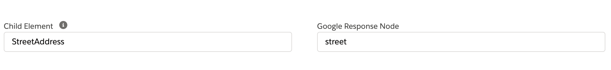 Mapping an element in the Type Ahead Block to a Google Response Node.