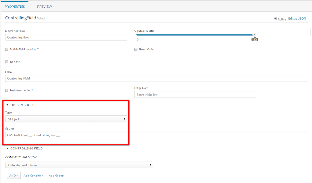 Controlling field configuration