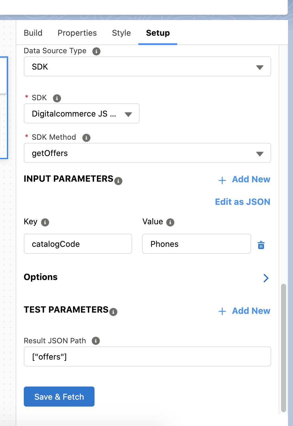 FlexCard SDK データソース設定