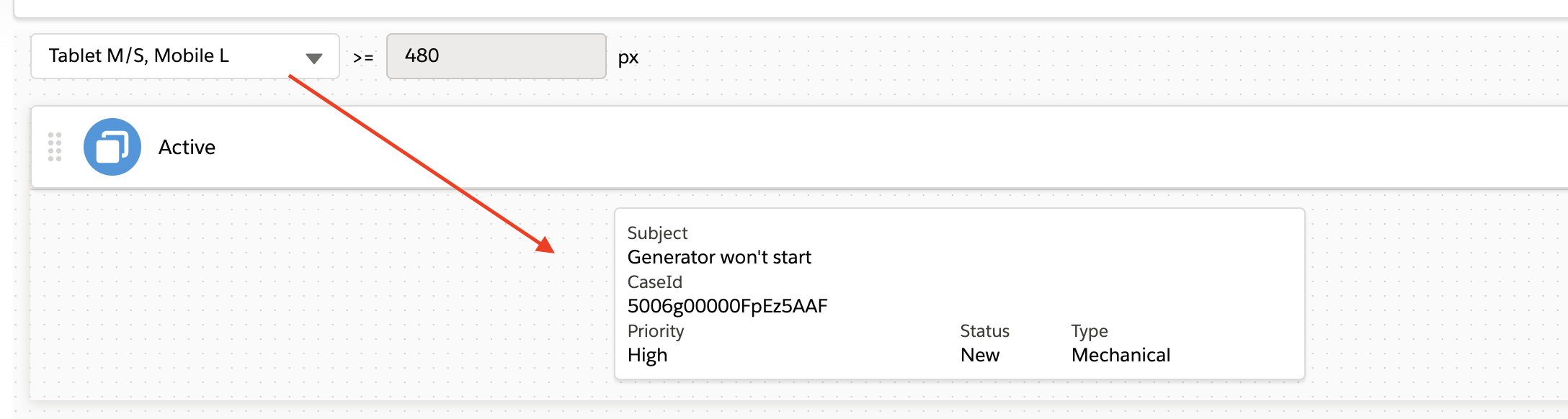 FlexCard viewport Small in Preview (プレビューで小さい FlexCard ビューポート)