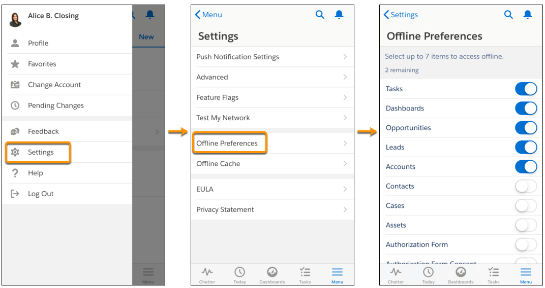 Salesforce モバイルアプリケーションのオフラインキャッシュを手動で更新