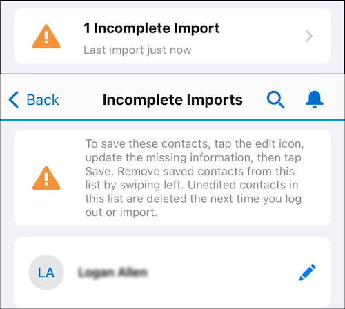 Triage Zone For Incomplete Imports