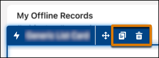 Canvas is shown with the copy icon and the trash icon both highlighted