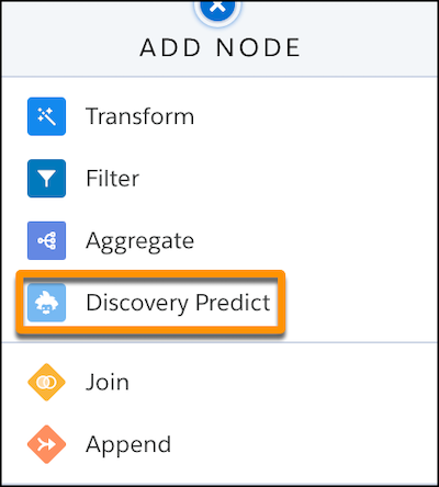 Add a node and choose Einstein Predict