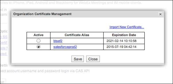 click import new certificate