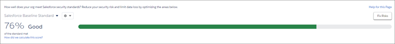 Health Check page with 79% score and Fix Risks button shown