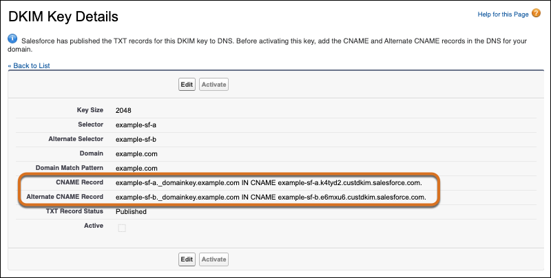 DKIM key details