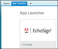 seleccionar Adobe Sign desde el Iniciador de aplicación de Salesforce