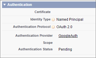 Configuración de autenticación de credencial nombrada con opciones de OAuth