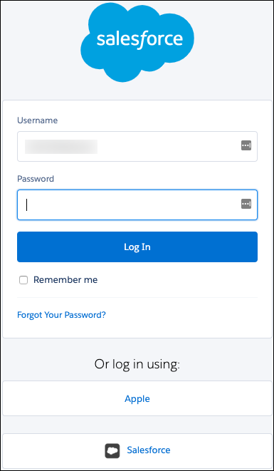 Exemple de page de connexion à la communauté avec Apple ID