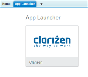 selecionar o logotipo do Clarizen no Iniciador de aplicativos
