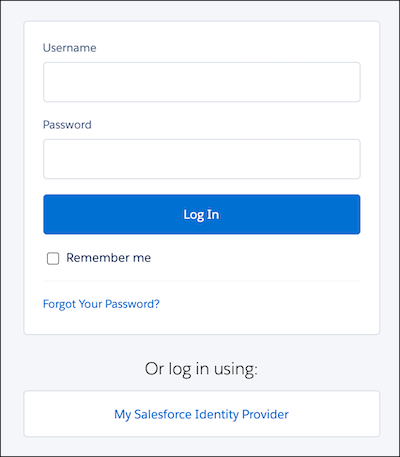 O formulário de login