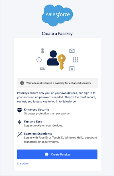 Opret en Passkey-meddelelse under direkte login