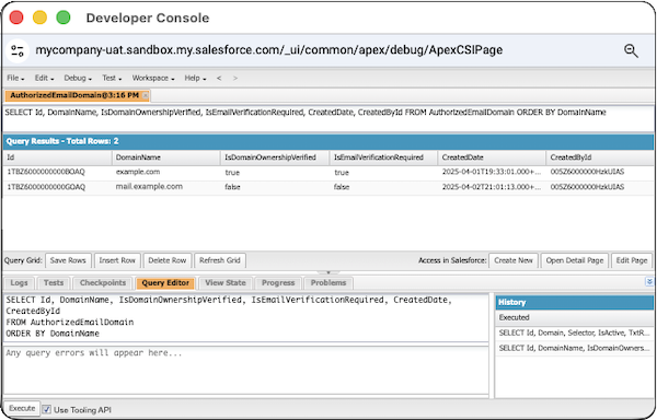 Query results