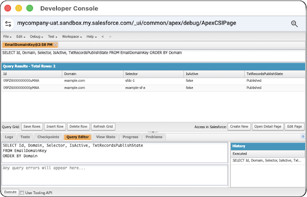 Query results