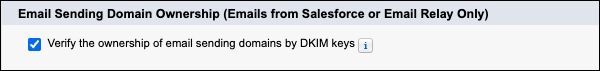DKIM option on the Deliverability Setup page