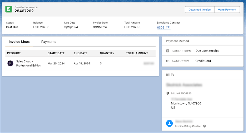 Invoice detail view