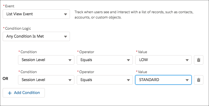Condition Builder conditions