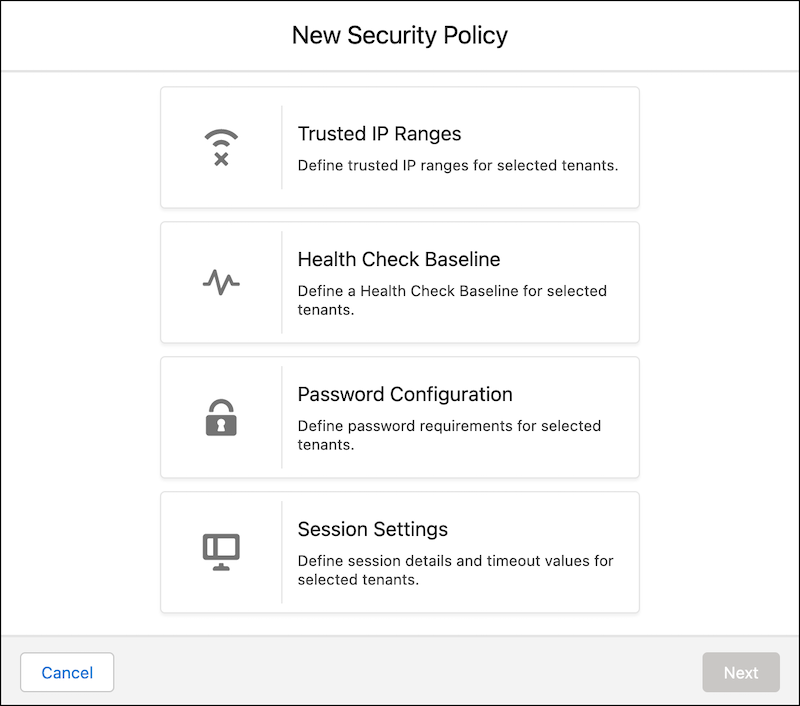 Security Policy options