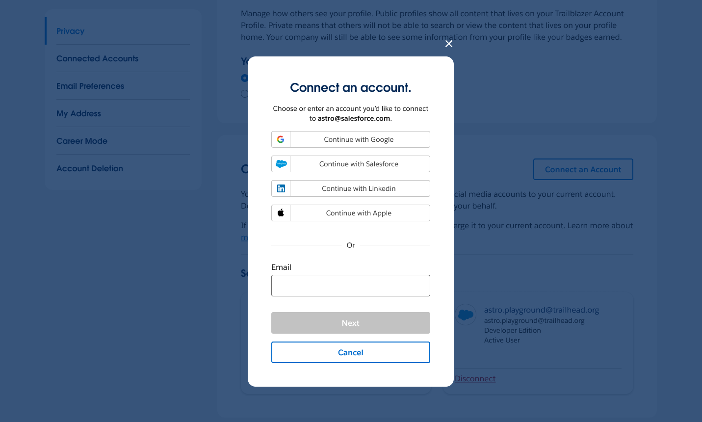 Accounts being merged